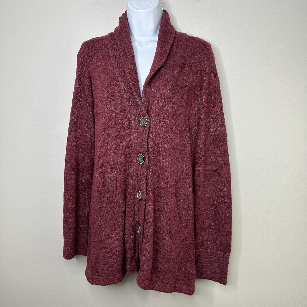 EXOFFICIO Women's Cardigan Sweater Women's Small Wool Blend Button Up Soft Cozy